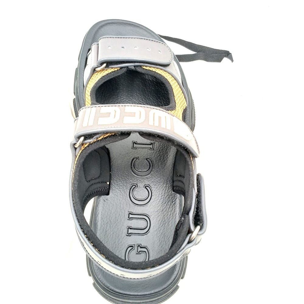 GUCCI SEGA Aguru Trek Sandals Leather‎ Black Bronw  Mens 546064 DIR10 1265 G 7 - Picture 7 of 11